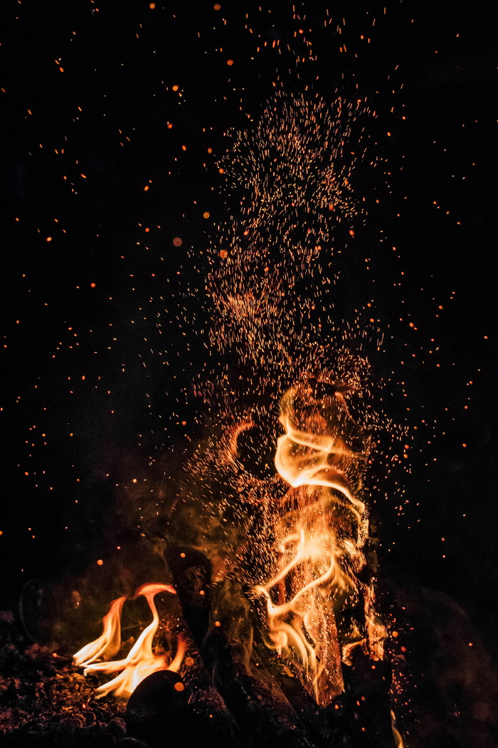 科斯特，火花，火，夜晚，明亮，燃烧，火焰，发烧