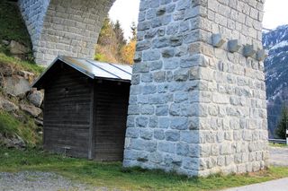 石头，桥，山，小屋，岩石，旅游，阿尔卑斯山，秋天