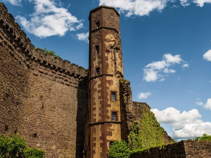 burgruine，堡垒，城堡墙，旧，石头，建筑，历史，天空