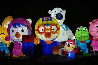 人物、儿童、玩具、艺术、颜色、人物、灯笼、灯光