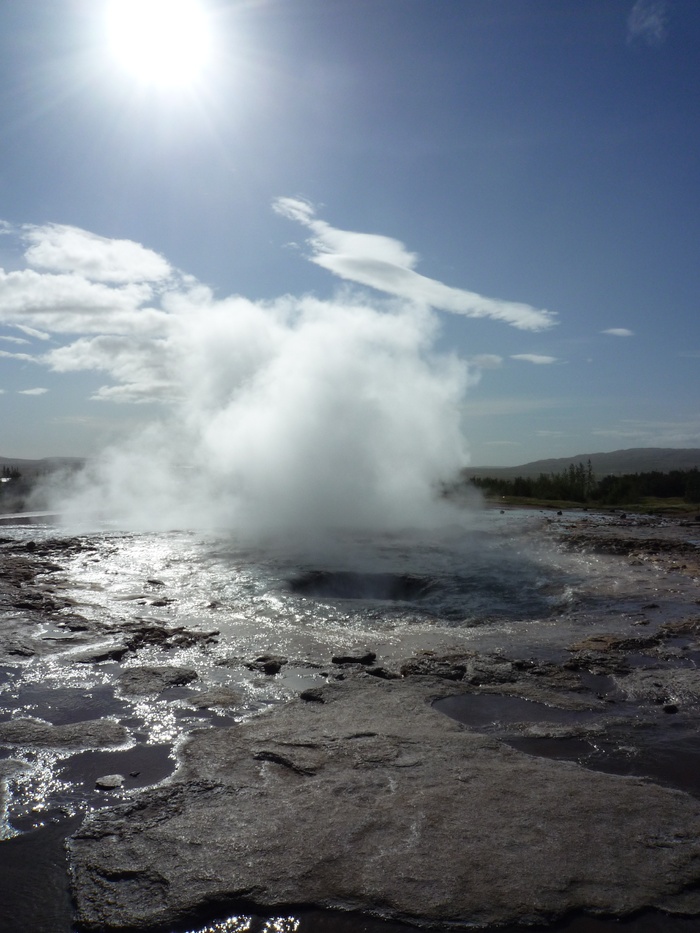 strokkur、间歇泉、冰岛、热水谷、haukadalur、blaskogabyggd、暴发、沸水