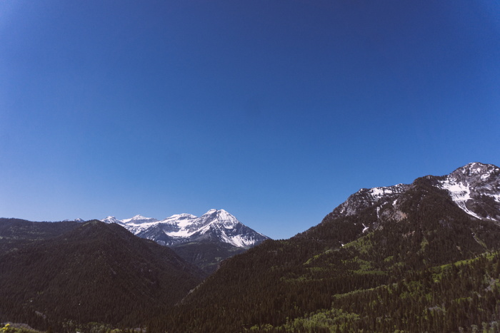 绿色，山，蓝色，天空，风景，摄影，雪，山