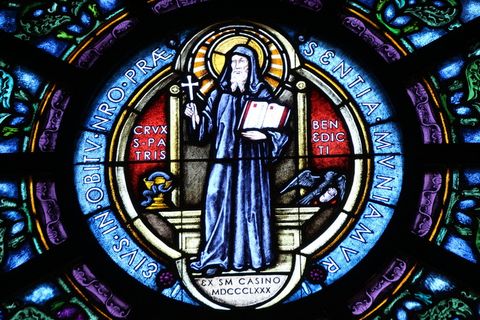 美国，切萨皮克，彩色玻璃窗，天主教，教堂，圣本笃，宗教，信仰