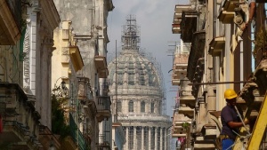 古巴，哈瓦那，正面，殖民风格，老，美国国会大厦，老城，住宅