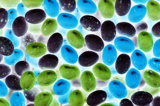 绿色、蓝色和黑色石材地块