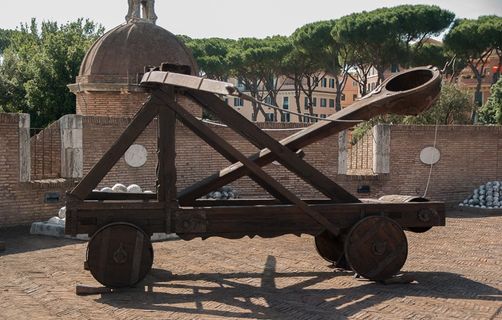 罗马，圣天使城堡，弹射器，球，武器，建筑结构，阳光，建筑