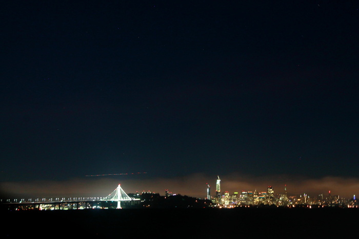 旧金山，海湾大桥，夜晚，美国，建筑，大桥，旅游，海湾