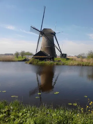 mill，荷兰，kinderdijk，river，reflection，涡轮机，风力涡轮机，风力发电