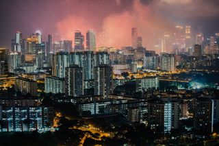 摩天大楼的航空摄影