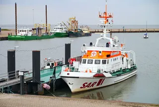 遇险、救生艇、投资者、hooksiel、海洋、水域、船舶、港口