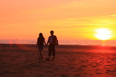 夕阳，沙滩，夕阳，感觉很好，幸福浪漫，日落，大海，沙滩