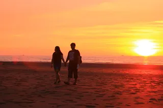 夕阳，沙滩，夕阳，感觉很好，幸福浪漫，日落，大海，沙滩