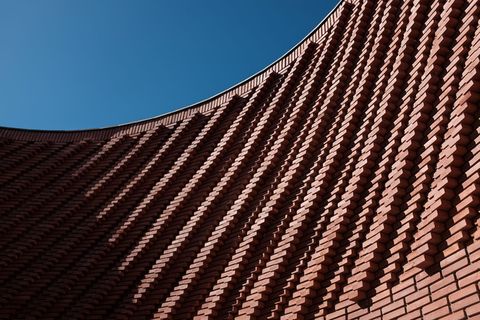 摩洛哥，马拉喀什，伊夫圣罗兰博物馆，砖块，建筑，博物馆，天空，曲线