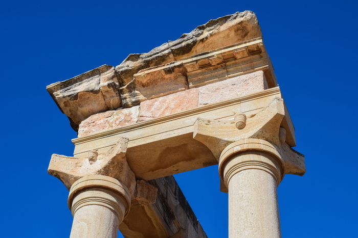低, 角度视图, 米色, 混凝土, colosseum post, Cyprus, Apollo Hylates, Sanctuary