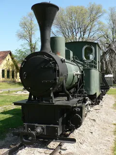 旧的，蒸汽机，窄轨，铁路，运输，铁路运输，树，天