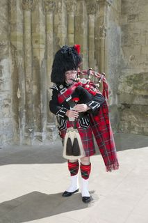 皇家，卫兵，演奏，风笛手，苏格兰风笛手，格子裙，斯波兰，军徽
