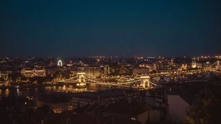 匈牙利、布达佩斯、灯光、城市景观、城市、夜晚、桥梁、天际线