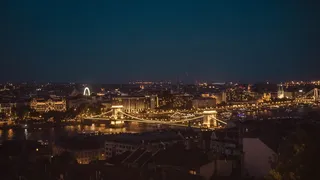 匈牙利、布达佩斯、灯光、城市景观、城市、夜晚、桥梁、天际线