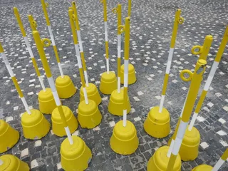 黄色, 屏障, 立管, 茎, 条纹, 没有人, 高角度视图, 对象组