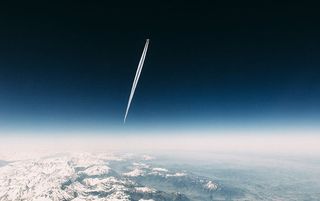 太空视图，地球照片，蓝色，天空，大气，山脉，风景，航空