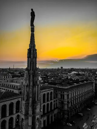 意大利、米兰、大教堂、教堂、基督教、天主教、大教堂尖顶、俯瞰城市