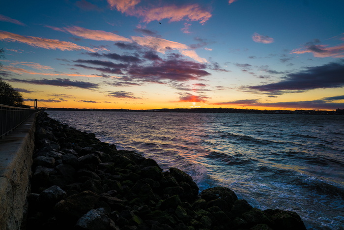 河, 桥, 纽约市, Verrazano 桥, 索尼, a7r2, 日落, 水