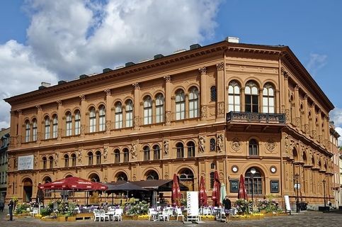 拉脱维亚、里加、旧证券交易所、历史中心、房屋立面、建筑、波罗的海国家、建筑外部