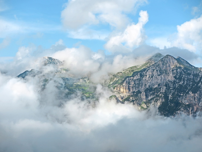 山，有盖，云，阿尔卑斯山，登山，徒步旅行，山脉，意大利