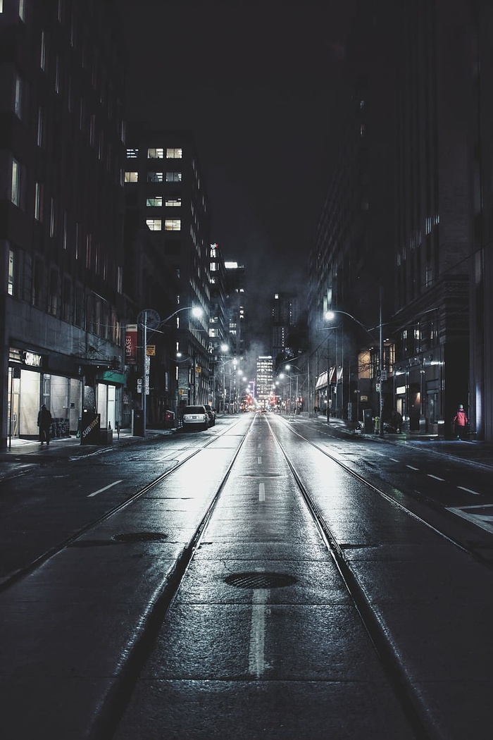 景观、道路、夜间、夜间、黑暗、夜生活、夜间城市、城市