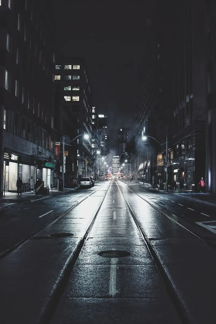 景观、道路、夜间、夜间、黑暗、夜生活、夜间城市、城市