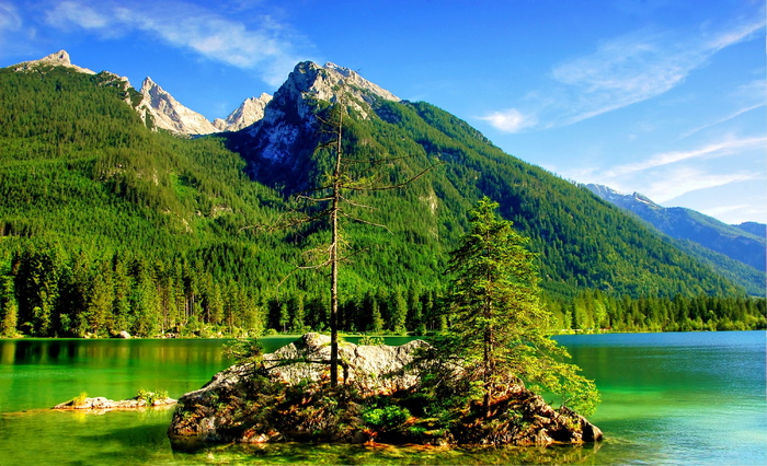 风景、自然、假日、水、阿尔卑斯山、蓝色、云、日光