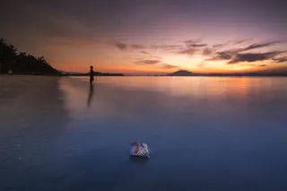 站在海滩上的人