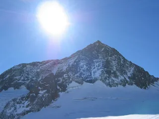山全景, Stubai, 冬天, 阳光, 山, 雪, 山, 高山