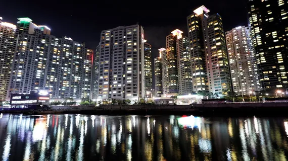 韩国,海云台海滩,釜山,夜景,浴场,大海,沙滩,景观 韩国,海云台海滩,釜山,夜景,浴场,大海,沙滩,景观