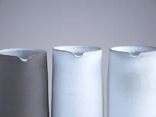 tomcrewceramics, 灰色, 二, 白色, 投手, 陶器, 最小, 室内设计