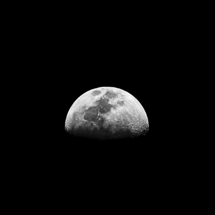 夜，太空，黑暗，月亮，占星术，天文学，黑白，陨石坑
