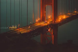 路，路，天桥，旧金山，晚上的穆迪金门大桥。，美国，建筑，桥梁