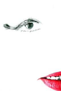 眼睛，瞬间，脸，嘴巴，嘴唇，红色，白色，护嘴