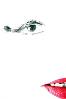 眼睛，瞬间，脸，嘴巴，嘴唇，红色，白色，护嘴