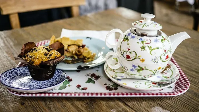 茶，松饼，蛋糕，咖啡馆，食品和饮料，食品，饮料，茶-热饮料