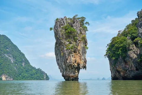 塔岛,被包围,水,岛,看,海洋,天空,云 塔岛,被包围,水,岛,看,海洋,天空,云