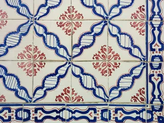 葡萄牙，里斯本，Lisbone，花卉，azulejos，瓷砖，阿尔法玛，图案