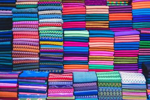 毛巾，浴巾，毯子，图案，颜色，缅甸，曼德勒，纺织品