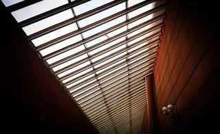 棕色墙, 走廊, 抽象, 灯, 艺术, 背景, 几何, 棕色