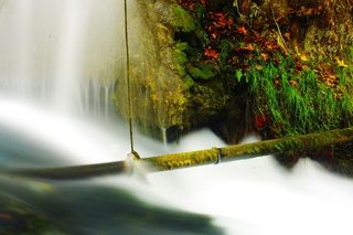 瀑布，水，河流，自然，风景，绿色，森林，树木
