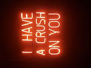 橙色我迷恋你霓虹灯招牌