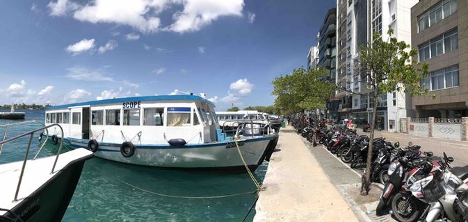 马尔代夫、马累、海港、欢迎码头、马累、海上、海上道路、天际线