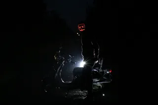 红色、骷髅头、面具、蓝色、照片、公司、骑行、道路