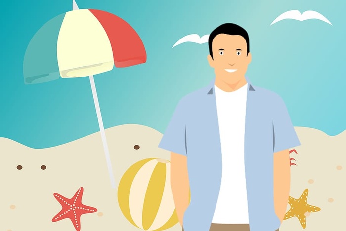 《男人在暑假》插图。