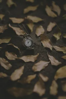 12:09时的银色圆形怀表